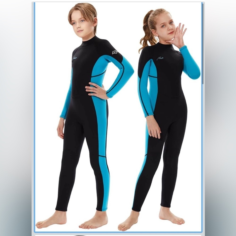 Hevto Wetsuits Kids 3/2mm Neoprene Full Wet
Suit Thermal Size 3/368-7